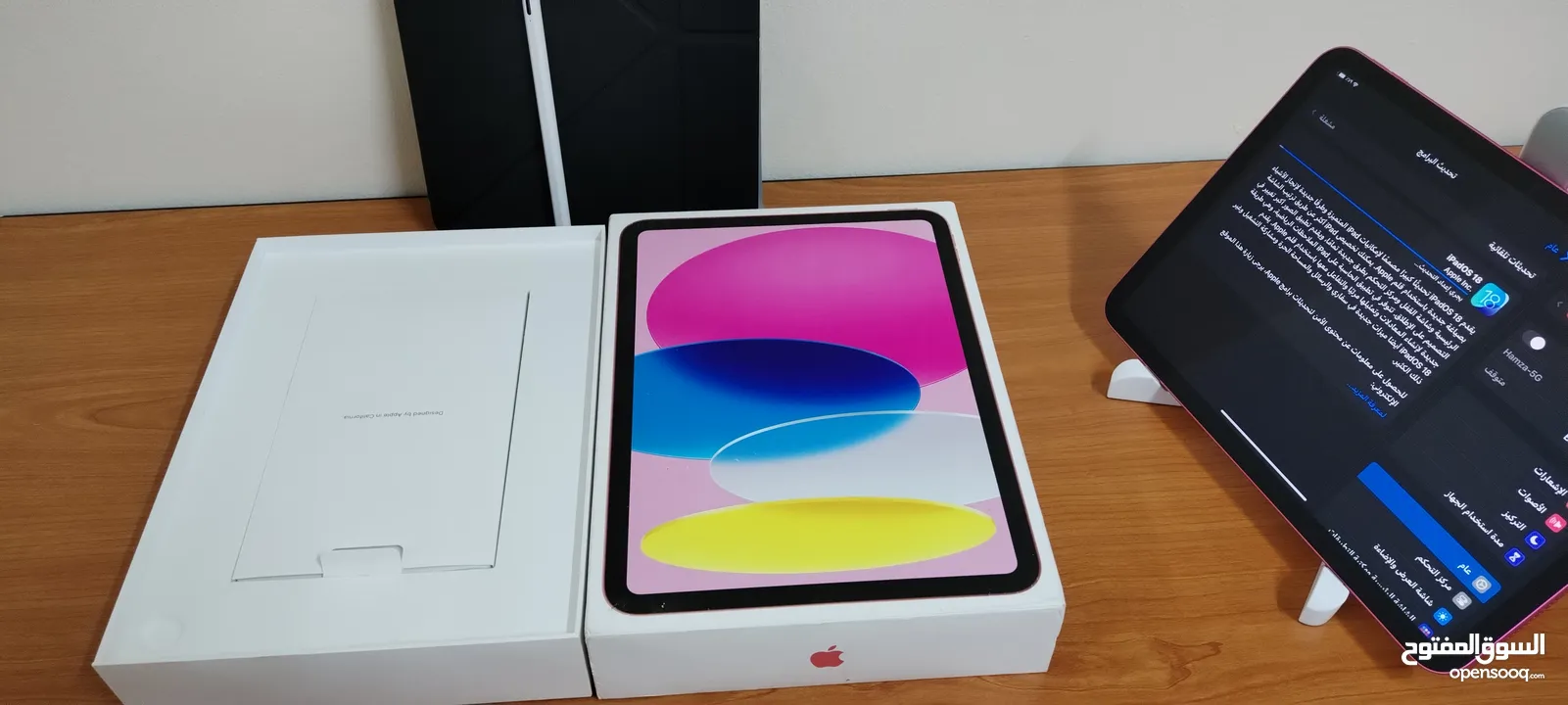 ايباد الجيل العاشر iPad(10 Wi-Fi 64GB  قلم joyroom +Pink الون+كفر دفتر