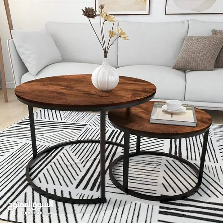 طاولات القهوة المتداخلة أن تحول مساحتك! بتصميمها العتيق الأنيق باللون البني ثبات مضمون