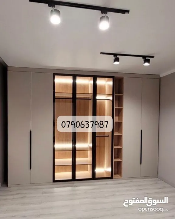 خزانه حائط بافضل التصاميم العصريه اضائه داخليه