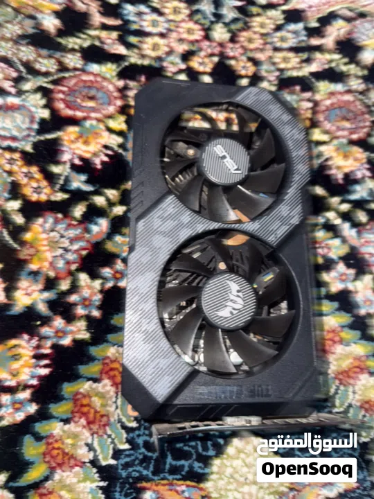 كرت asus 1660TI للبيع نظيف واستعمال بسيط مع المرفقات