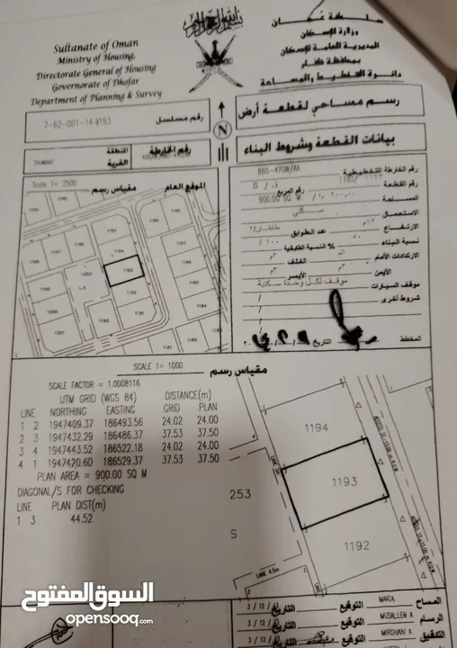 ارضين صك للبيع في ثمريت مساحتها 1800متر بالقرب من خط صلالة ثمريت