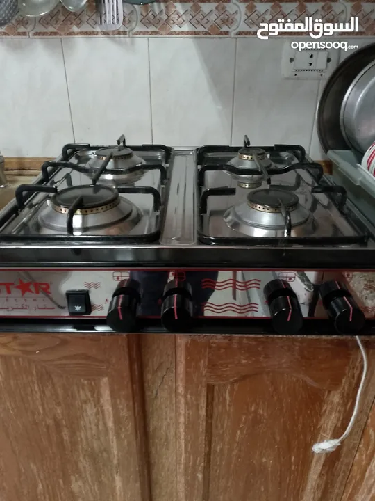 طباخ اربع عيون الشعله كهرباء جديد