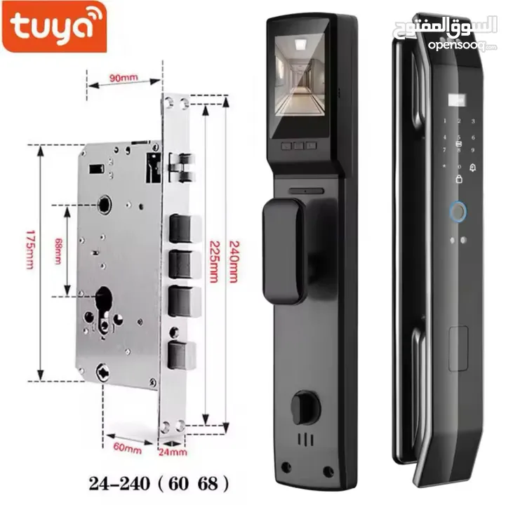 Tuya 3D Face Real-time Intercom Smart Door Lock Security Camera Intelligent Fingerprint Password Bio