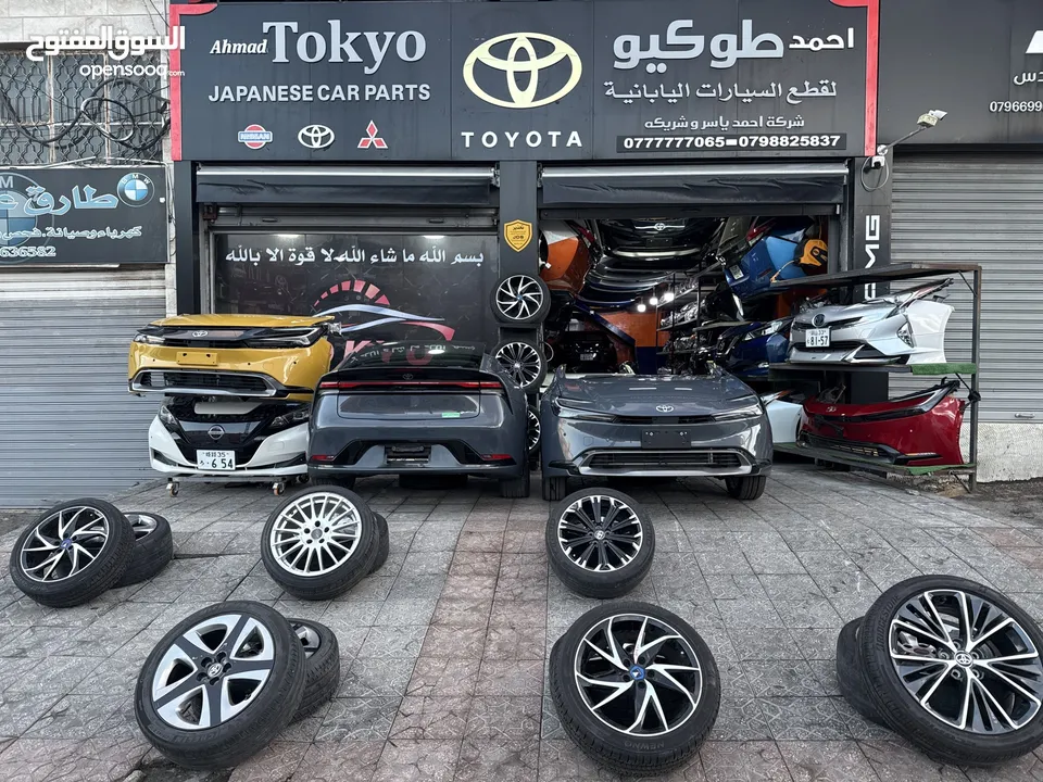 قطع تويوتا بريوس 2023-2025  مياكنيك بودي محركات ممشى قليل جميع القطع ياباني اصلي بحالة ممتازه