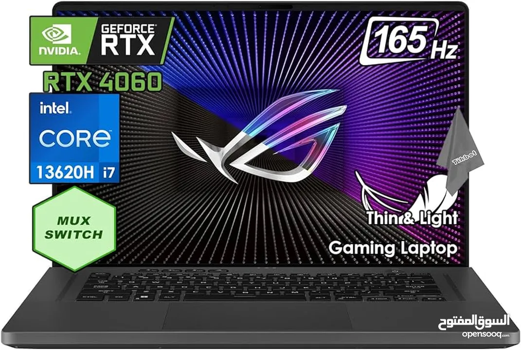 تم تحفيض السعر ASUS ROG Zephyrus G16 Gaming Laptop Intel 10-Core i7-13620H, 16GB, 512GB SSD