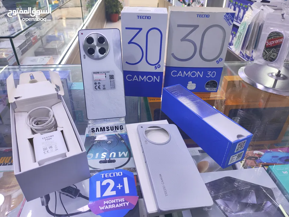 حبه عن الجديده CAMON 30 5G جيجا 512 رام 24 معه كامل اغراضو وسماعه الاصلية متوفر توصيل