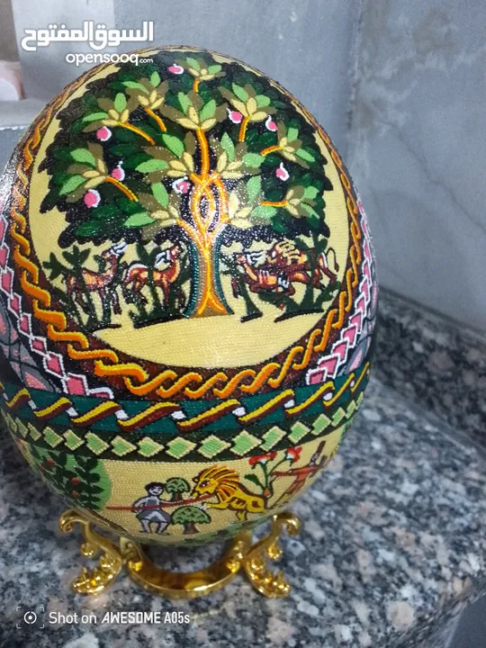 رسم ونقش عابيض النعام