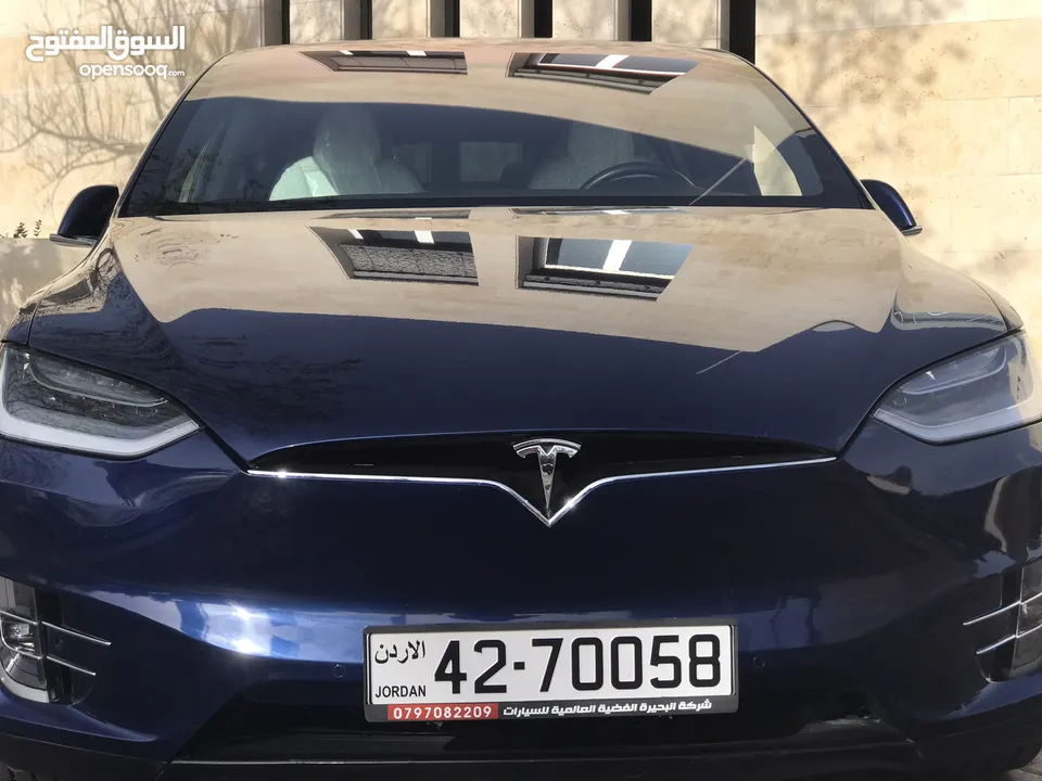 تسلا مودل X 2020 لون ازرق فحص كامل