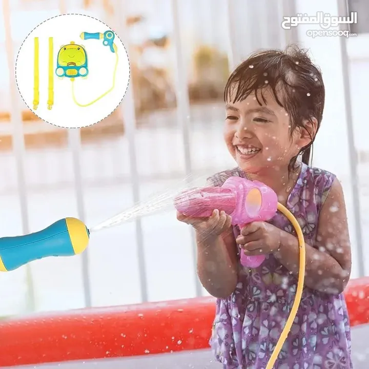 لعبة حقيبة الظهر المائية مع مسدس للأطفال اجعل صيف أطفالك مليئاً بالمرح والانتعاش مناسبة للأطفال .