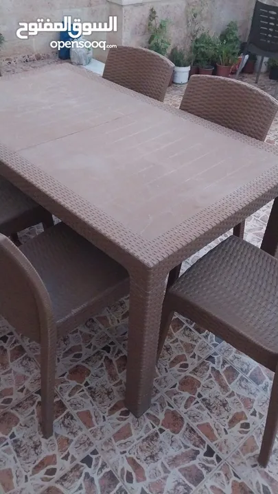 طقم جلسة خارجية انيق ب6كراسي +طاولة