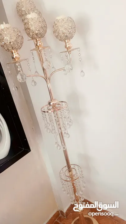 شمعدان ذهبي كريستال