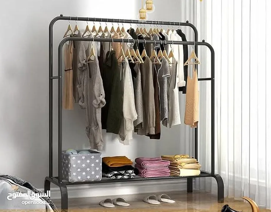 ستاند  ملابس معدن دبل اسود