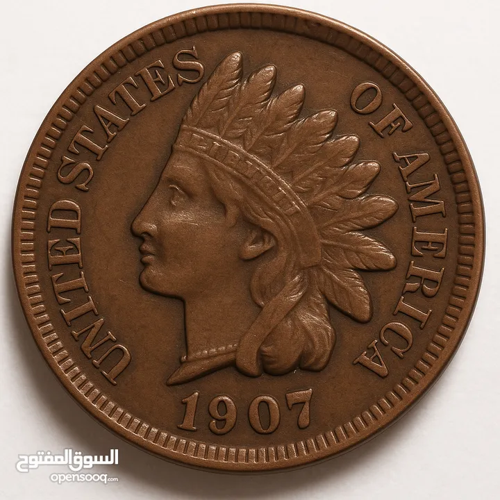 عملة أمريكية نادرة - Indian Head Cent 1907