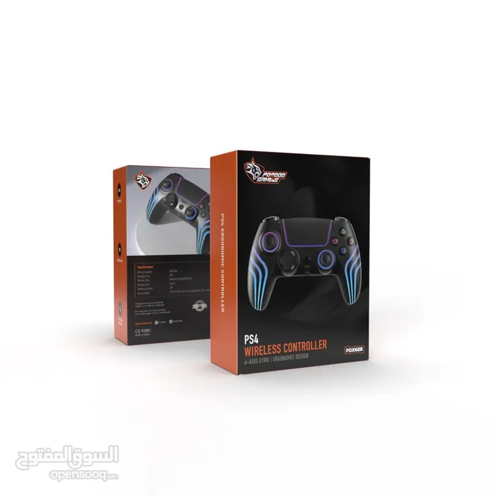 Porodo* Gaming Crystal Shell PS4 Controller يعمل على اجهزة PS4_PS3 والهاتف الكمبيوتر..