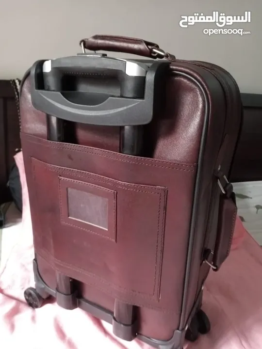 genuine leather Pakistani trolley bag