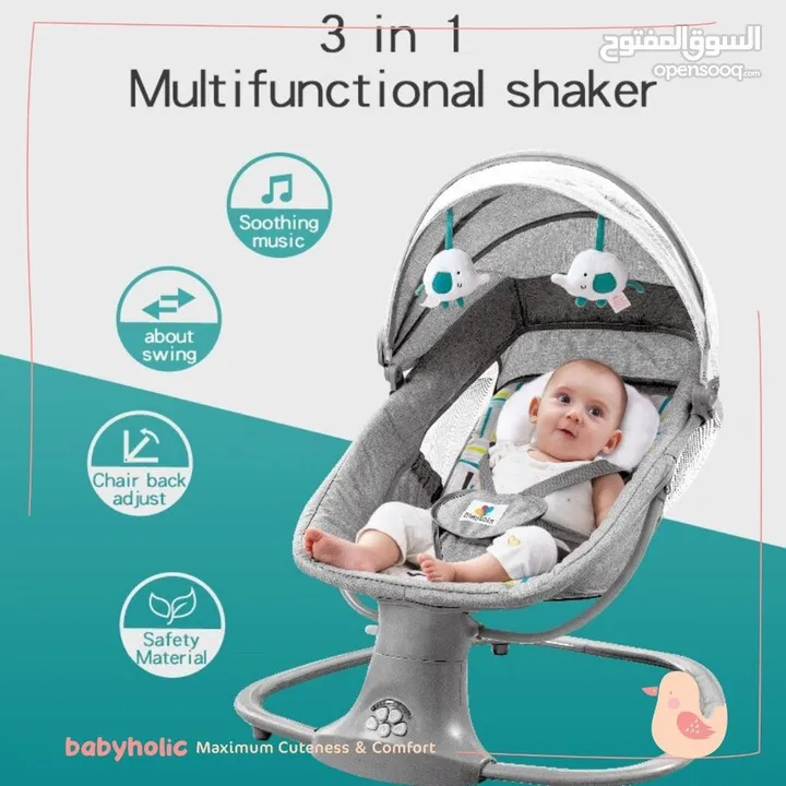 هزاز الماستيلا الاصلي Mastela Deluxe Swing يعمل على الكهرباء ويعمل على البطاريات