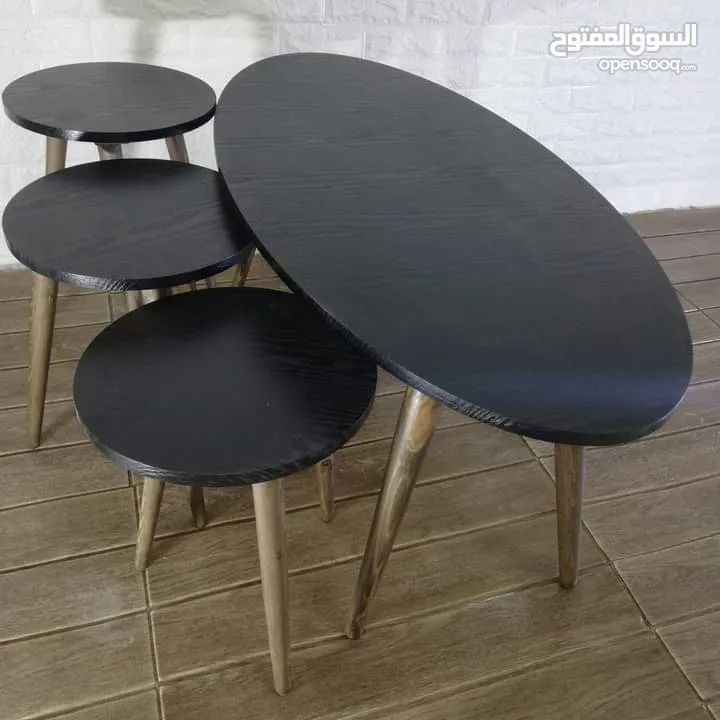 طاولات وسط وسيرفس متوفره  بعدة أشكال متنوعه منها مدور ومستطيل ومربع واحجام مختلفه وعده قياسات
