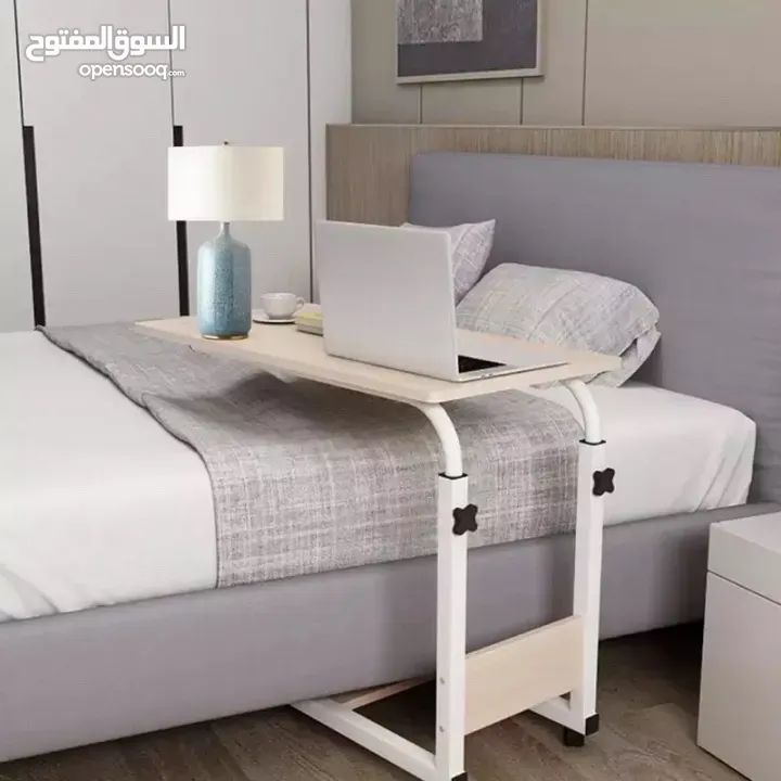 طاولات اكل للمرضى بجانب السرير 60 سم طاولة طبية فوق السرير، صينية طعام جانبية للسرير بارتفاع قابل لل