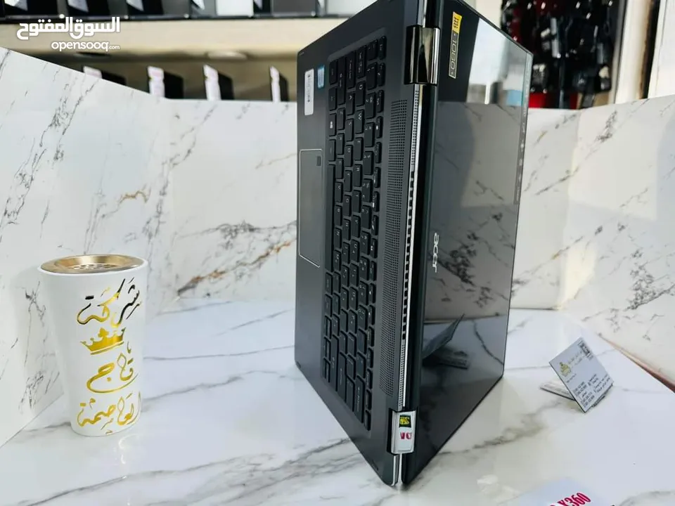 ACER SPIN SP513 X360 CPU CORI5 الجيل الثامن RAM 8 GB DDR4 SSD 256 GB جهاز لمس ويدعم اللف