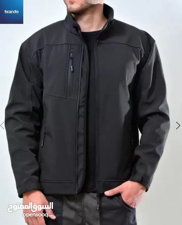جاكيت سوفت شيل المميز waterproof باللون الاسود يمكن غسلها بالكامل بالغسالة الأصلية
