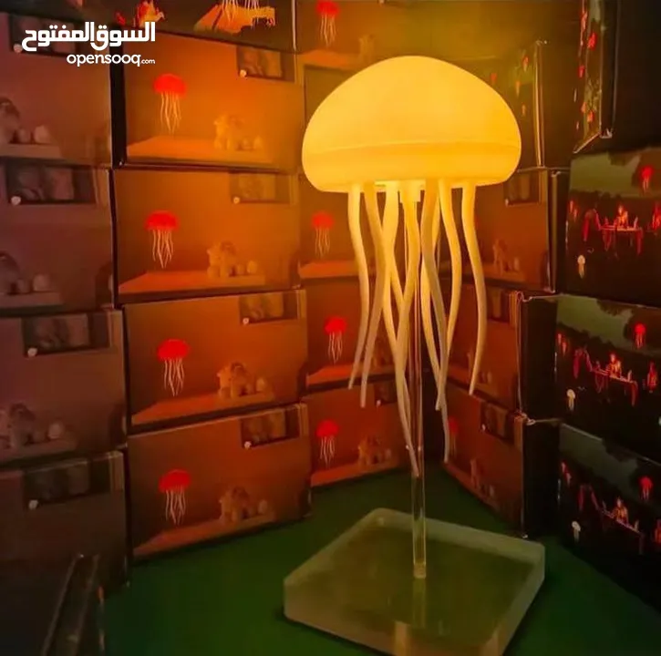 تيبل لامب جيلي ليد قنديل البحر  مصباح LED على شكل قنديل البحر الراقص إضاءة ليلية هادئة وملونة ت