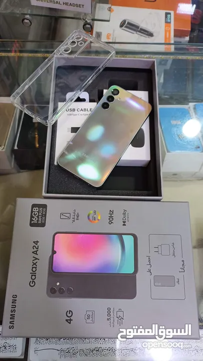 شغال كفاله الشركة Samsung A24 بكج مع أغراضة رام 16 جيجا 128 مستعمل اخو الجديد متوفر توصيل وهدية