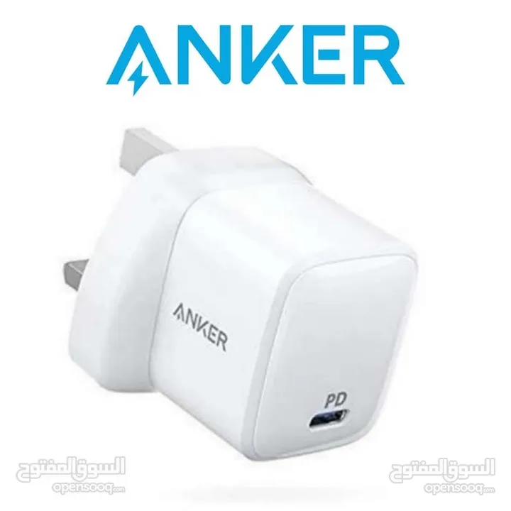 أدابتر - بلك - شاحن من شركة أنكر يدعم الشحن السريع بقوة 20 واط مع منفذ USB-C