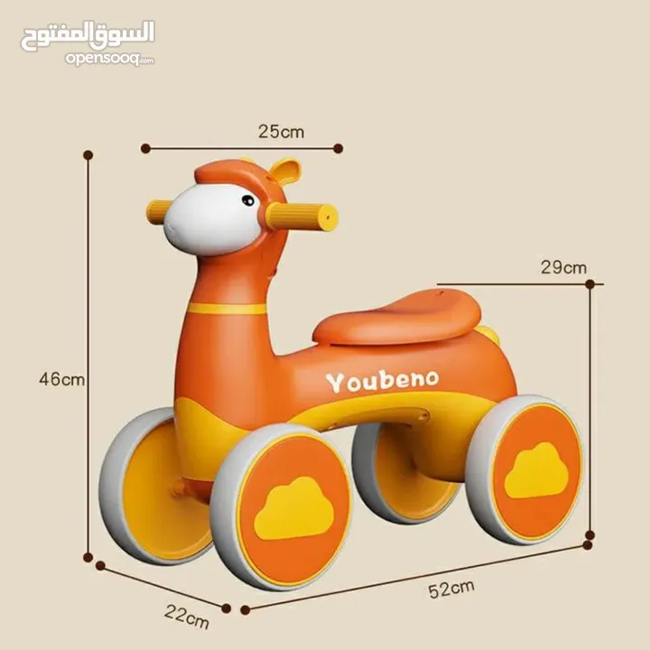 دراجة أطفال بأربع عجلات بشكل خروف  مع إضاءة  وموسيقى ممتعة مناسبة للأطفال من عمر سنة ونصف حتى 4 سنوا