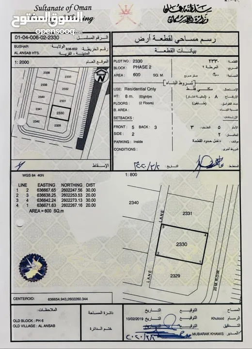 أرض للبيع بمرتفعات الأنصب السادسة للضباط