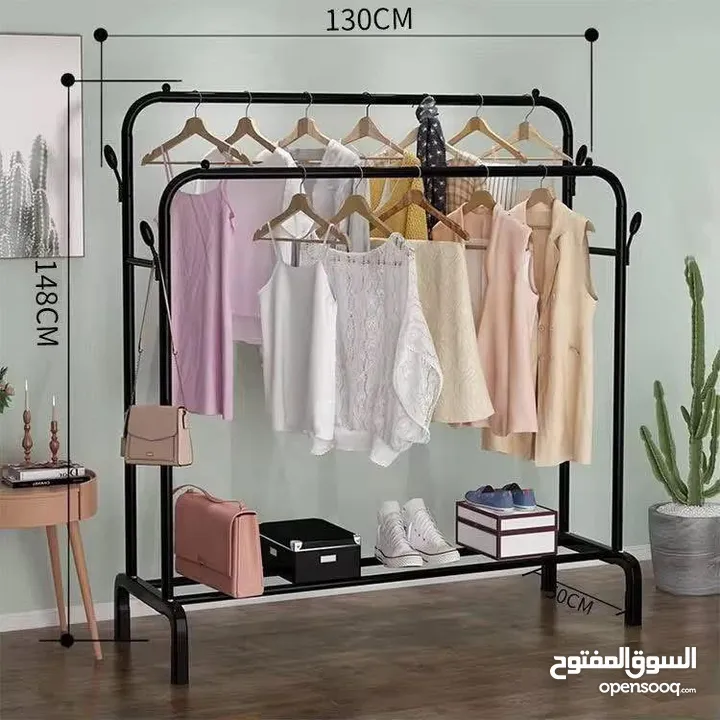 بكمية محدودة جداً و بأقل سعر توفر الآن ستاند مزدوج معدني لتعليق الملابس بشكل انيق وفر مساحة بمنزلك