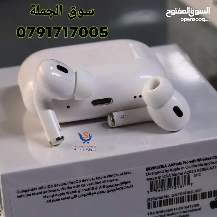 النسخة الأمريكى سيريال على العلبة ونفس السيرل محفور على البوكس و كل فردة من السماعاتAirpods pro2 USA