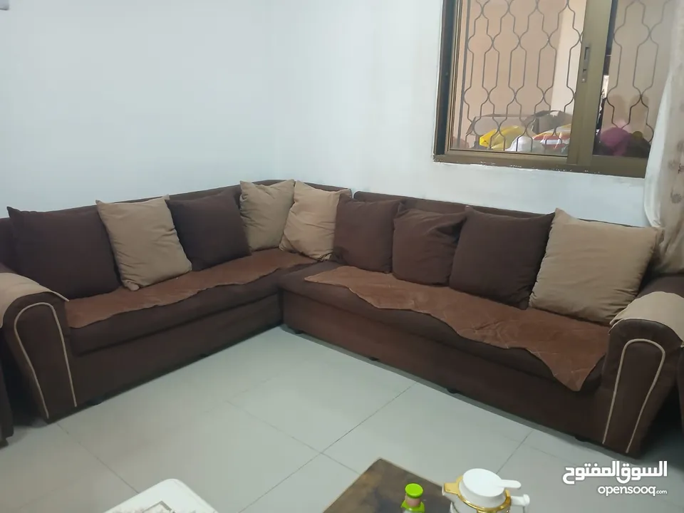 طقم  كنب كامل حرف L + مفردة وثنائية
