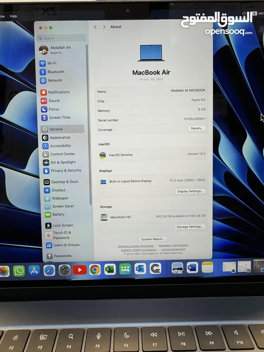 MacBook Air M2 2023 RAM:8G GPU:10G  Hard:512G LCD:15.6” Battery:100% Cycle:30 Color:Midnight