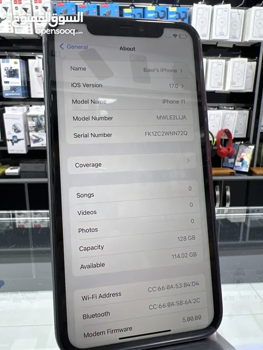 iPhone 11 (128) GB BLACK ايفون 11 مستعمل بحالة جيدة جدا بطارية 91٪؜  كفالة محل على الجهاز