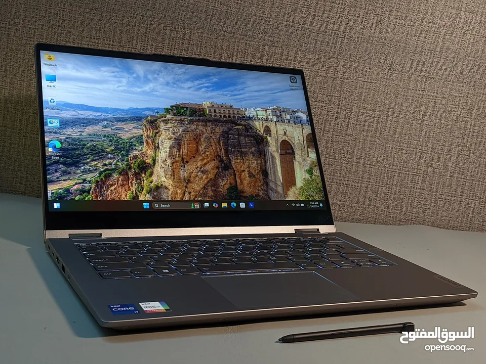 جهاز لينوفو : Lenovo ThinkBook 14s yoga  الجهاز (2in1) يعني بتحول لتابلت