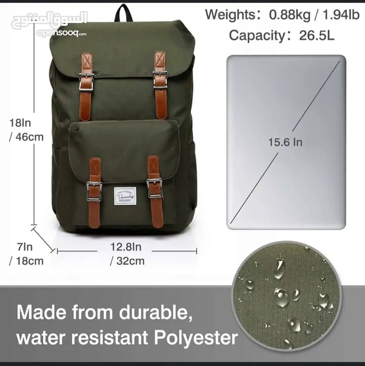 شنتة جديدة نخب اول backpack وارد اميركا لون جيشي حجم.كبير ضد الماء  مع جيبة داخلية لاب توب تستخدم لل