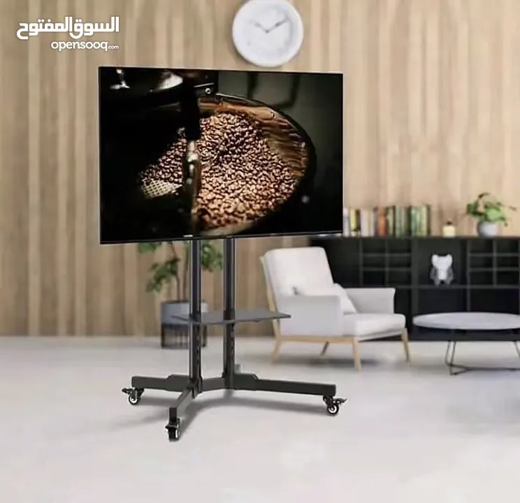 ستاند تلفزيون متحرّك بجودة عالية وتصميم عصري لو عندك شاشة كبيرة وبدك حامل قوي وثابت او بدك تنقل شاشة