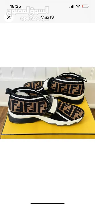 Fendi Mesh Zucca Logo Sneakers Black Brown