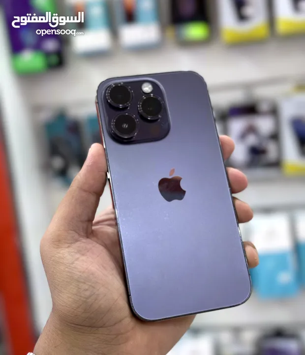 عرض خااص : iPhone 14 pro max 256gb جهاز بحالة الوكالة بدون شموخ أو مشاكل مع ضمان و ملحقات بأقل سعر