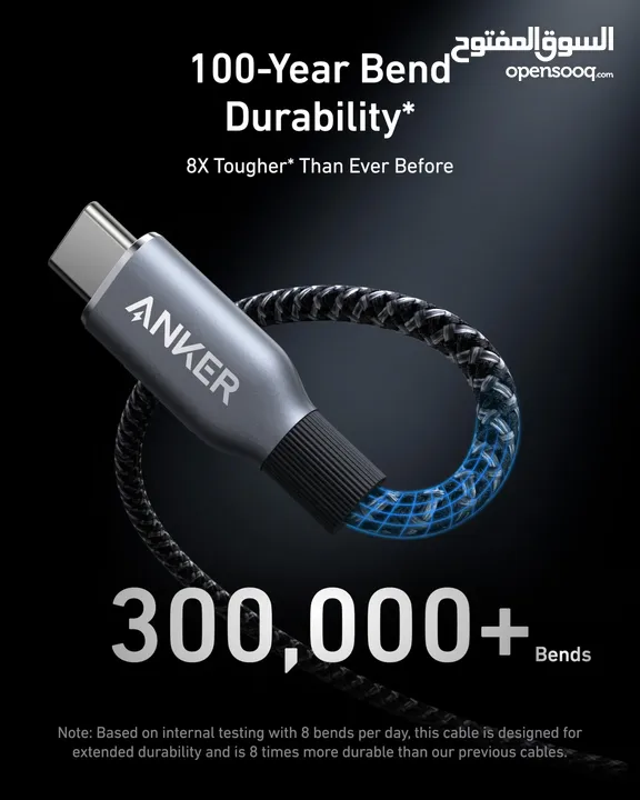 Anker Prime USB-C to USB-C Cable (240W, Upcycled-Braided) Style: 3 ft -NEW -MEAGByte