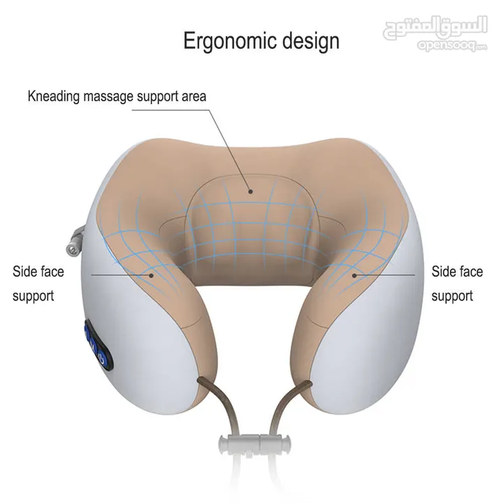 جهاز مخدة مساج الرقبه شحن وسادة فوم تدليك الرقبة نظام شحن مخدات المساج و السفر مخده سفر ومساج في 1
