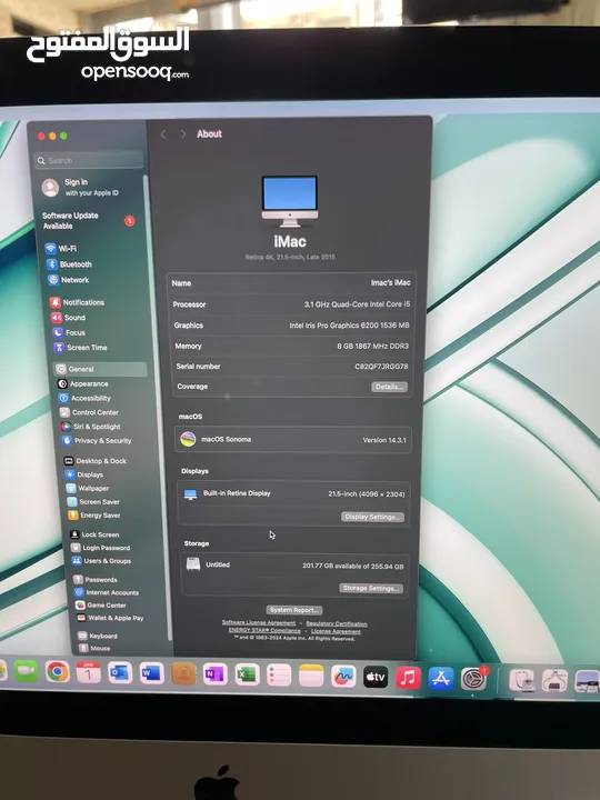 صوت عالي جدا I MAC 2015 رفيع بحالة لجديد 4K Retina نظام حديث Sonoma