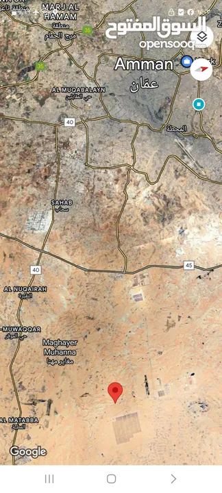 للبيع ارض 10002 متر قعفور الحوض رجم ضاغن  اراضي جنوب عمان السعر 66 الف نهائي سعر الدنم 6 الاف