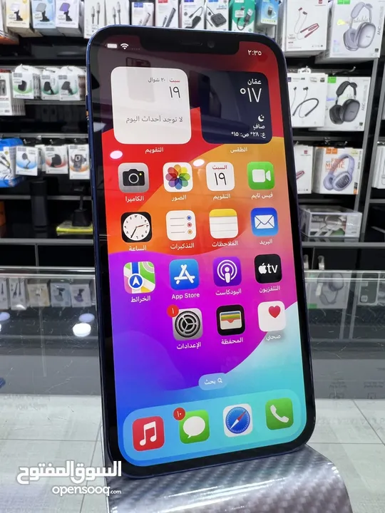 iPhone 12 (128) GB ايفون 12 مستعمل  بحالة جيدة جدا ( مغير شاشة كوبي ون )  بطارية اصلية 90٪؜ اصلية