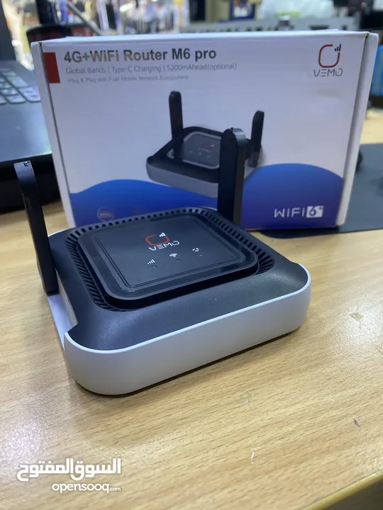 راوتر من شركة VEMO 4G يعمل على جميع الخطوط و شحن مع امكانيه سحب منه خط