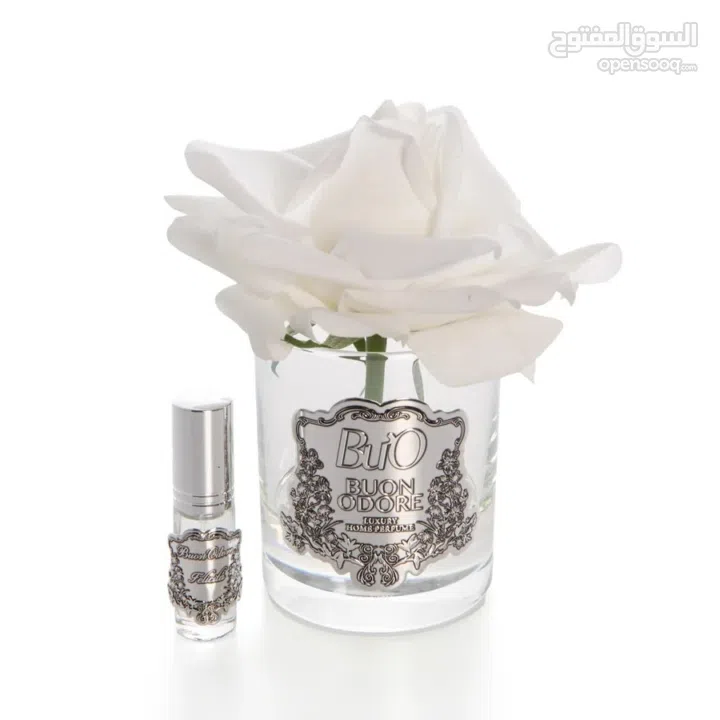 Luxury Home Fragrance Gift Set – Scented Rose Flower Arrangement & Premium Room Spray Elegant Glas