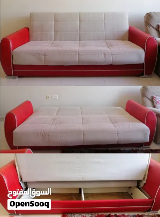 طقم كنب تركي يفتح سرير ويوجد داخلة وحدة تخزين