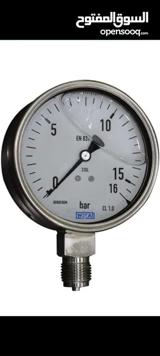 مانومتر ، مقياس الضغط بوردون 0:16 استانلس 1\2" 4" قياس الضغط ،فيكا ، ويكا،  WIKA Pressure Gauges