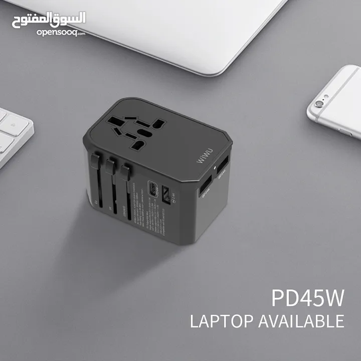 WIWU  UNIVERSAL PLUG ADAPTER 45W SMART -NEW -MEAGByte