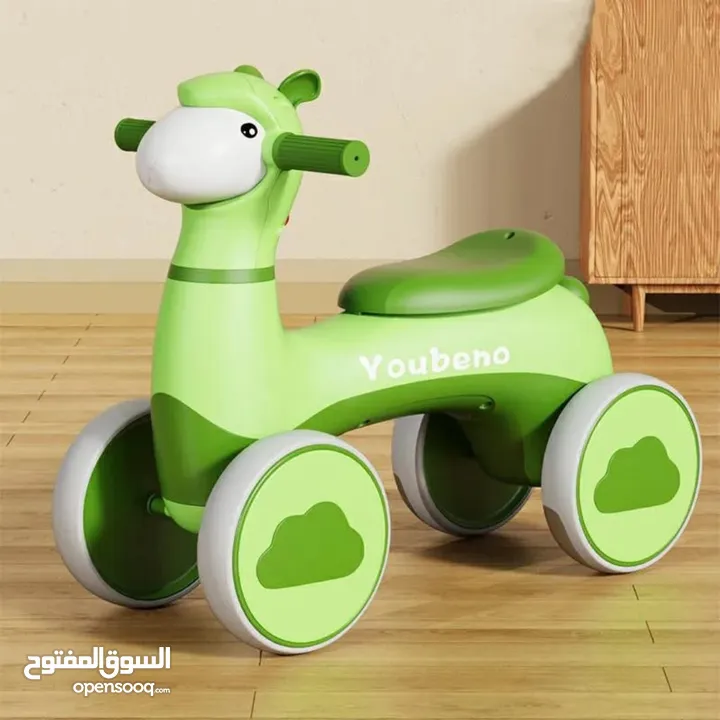 دراجة أطفال بأربع عجلات بشكل خروف  مع إضاءة  وموسيقى ممتعة مناسبة للأطفال من عمر سنة ونصف حتى 4 سنوا